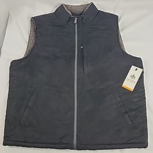 NWt Rainforest Heavyweight Men's Micro Suede Sherpa Vest Size L MSRP $129